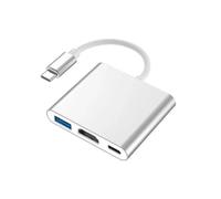 Adaptateur USB-C vers HDMI, Hub Convertisseur Multiport Numérique AV Type-C vers HDMI 4K + USB 3.0, pour iPhone 17 MacBook Pro black 3 in 1