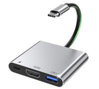 Adaptateur USB C vers HDMI, type C vers HDMI 4K, Thunderbolt 3/4 vers USBC vers HDMI, compatible avec iPhone 17/16/15, MacBook Pro/Air, iPad Pro/Air, Galaxy S/Note, Dell XPS
