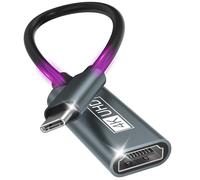 Adaptateur USB C vers HDMI, USBC Hdmi 4K Thunderbolt 3 USB C vers HDMI Compatible avec iPhone 16/15 Pro/Max, MacBookPro/Air, Dell XPS15/13, iPad Pro/Air, Samsung Galaxy S/Note, SurfacePro Gris