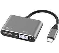 Adaptateur Usb C Vers Hdmi Vga, 2 En 1 Type C Vers Hdmi 4K, Vga 1080P Compatible Avec Macbook Pro/Air 2020 2019, Ipad Pro, Surface, Gris[GBP6277342]