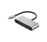 Adaptateur USB C vers HDMI VGA avec prise audio - USB 3.1 type C vers HDMI 4K, VGA, audio 3,5 mm - Convertisseur pour MacBook, Chromebook