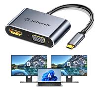 Adaptateur USB C vers HDMI VGA pour deux moniteurs, USB C vers VGA, hub USB de type C vers HDMI extension convertisseur vidéo 4K HD pour MacBook, iMac, iPad Air/Pro, iPhone 15/16, XPS et plus encore