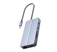 Adaptateur USB C vers HDTV compatible HDTV 4K Ethernet USB3.0 3,5 mm et lecteur de carte Mempry PD100W