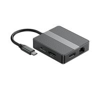 Adaptateur USB C vers HDTV en aluminium 7 ports d'extension avec Ethernet RJ45 1000 Mbps USB 3.2 USB C convertisseur de transfert de données station d'accueil en aluminium