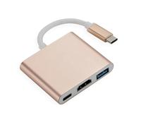 Adaptateur USB C vers HDTV multiports USB C avec sortie HDTV 4K USB3.0 Transfert de données Port de charge USB C pour projecteurs