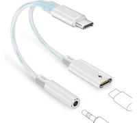 Adaptateur Usb C Vers Jack 3.5 Mm, 2 En 1 Avec Charge Et Microphone, Type C Vers Écouteurs Aux Prise Compatible Avec Iphone 16 15 Ipad Samsung S24/S23, Blanc[BLU5272299]