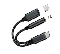 Adaptateur USB C vers jack 3,5 mm 2 en 1 type C - Câble d'alimentation - Adaptateur de charge DAC Audio AUX - Répartiteur de casque de voiture - Connecteur pour Apple iPhone 15pro - Compatible avec