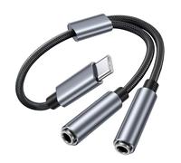 Adaptateur USB C vers Jack 3,5 mm Répartiteur Audio en Y avec Double Prise Jack, Câble Splitter Casque USB C pour iPhone 16/15 Pro Max, iPad Pro/Air, MacBook, Galaxy S25/S24, Pixel, Huawei, OnePlus