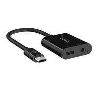 Adaptateur Usb-C Vers Jack 3.5mm Et Usb-C 60w Audio Et Charge Belkin Noir