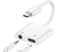 Adaptateur USB-C vers Jack Casque 3.5 mm, 2 en 1 Type C Audio Charge Adaptateur Câble pour iPhone 17 16 15 Plus Pro Max, iPad Pro Air Mini, Samsung Galaxy S25 S24 S23 Ultra, Google Pixel 8/7, Xiaomi