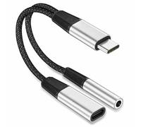 Adaptateur USB C vers Jack et USB C avec Charge Rapide PD 60 W, USB vers AUX Adattatore, USB Jack Compatible avec iPhone 17 Pro Max, pour Samsung Galaxy S25/S24/S21 Ultra, Huawei, Xiaomi, Pixel
