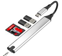 Adaptateur USB C vers Jack hub SD Casque pour MacBook pour iPhone 17 16 Pro Max Compatible avec Samsung Galaxy S25 S24 Audio 3.5mm Lecteur Micro SD OTG Prise Splitter Accessoires Ordinateur Portable