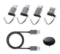 Adaptateur USB C vers Lig-ht-ning Adaptateur Multifonction USB C vers Micro USB C vers Lig-ht-ning IO - S vers USB c USB vers USB C [Ensemble de 4] avec câble de Charge Rapide USB Cvers USB C5a