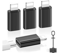 Adaptateur Usb C Vers Lightning 4pcs,Pas Pour Audio/Otg,Adaptateur Lightning Mâle Vers Usb C Femelle Pour Iphone 14/13/12/11/X Avec Charge Et Synchronisation Des Données,Boucle Anti-Perte