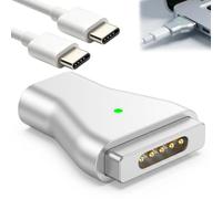 Adaptateur USB C vers Magnétique pour MagSafe 2, PD 100W Convertisseur Magnétique 2 T-Head avec LED, 1M 5A Câble USB C avec E-Mark Puce, Compatible avec MacBook Air/Pro 2013-2015