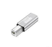Adaptateur USB C vers MIDI, alliage d'aluminium femelle vers convertisseur DIN 5 broches pour piano électrique, batterie électronique, noir (gris argenté)