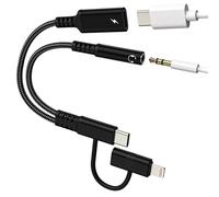 Adaptateur USB C vers prise casque 3,5 mm AUX Lightning pour iPhone 17 16 15 14 Pro Max Compatible avec Samsung Galaxy S25 S24 Ultra Câble audio répartiteur femelle DAC Chargeur de voiture Accessoires