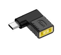 Adaptateur USB C vers Slim Tip, 90 Degrés Convertisseur 65W Type C Mâle vers Embout Allongé Jaune, Adaptateur de Chargeur PD, Connecteur d'alimentation de Generic Compatible avec Len-ovo