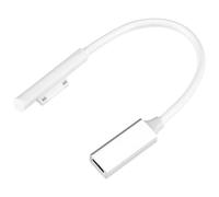 Adaptateur USB C vers Surface 45 W 15 V 3 A type C femelle vers Surface magnétique mâle compatible avec Microsoft Surface Pro 7/6/5/4/3, Surface Go 3/2/1, Surface Laptop 3/2/1, Surface Book 1 Blanc 20