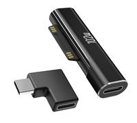 Adaptateur USB C vers Surface, adaptateur type C vers Surface mâle adaptateur, avec adaptateur USB C de 90 degrés, 45 W 15 V3 A de charge pour Surface Pro, Surface Go, Surface Laptop