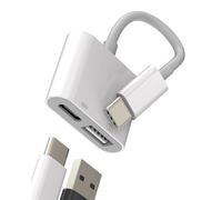 Adaptateur USB C vers USB (2 en 1) iPhone 15 Pro Max Plus iPad Pro Air Mini Type C Chargeur rapide OTG Jack Accessoire de charge Compatible avec Samsung Tab S6 Lite +tp
