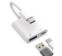 Adaptateur USB C vers USB 3.0 - Accessoire (2 en 1) - Type C - Adaptateur de charge OTG - Adaptateur de charge - Prise Thunderbolt Jack - Chargeur rapide - Compatible avec Samsung Tab Lite MacBook Tp