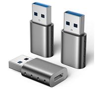 Adaptateur USB C vers USB 3.0, [ Lot de 3] Adaptateur USB Type C Femelle vers USB A Mâle Charge Rapide et Data Sync pour Samsung S8/S9/S10, MacBook, Google Pixel (Gray-A to C)