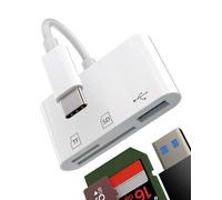 Adaptateur USB C vers USB 3.0 Micro SD, Lecteur de Carte OTG Type C, Prise de Courant, Compatible avec Samsung Apple iPhone 15 Pro Max Plus, iPad 10, Air4/5, Mini6, 12.9