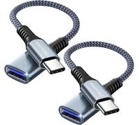 Adaptateur Usb C Vers Usb 3.0 Otg, 2 Paquet Usb C Mâle Vers Usb 3.0 Femelle Otg Câble Thunderbolt3 On The Go Pour Iphone 16/15 Pro Max Plus, Samsung Galaxy S23/S22/S21/S20/S23 Ultra[Z86]