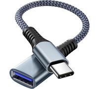 Adaptateur USB C vers USB 3.0 OTG, USB C Mâle vers USB 3.0 Femelle OTG Câble Thunderbolt3 on The Go pour iPhone 16/15 Pro Max Plus, Samsung Galaxy S23/S22/S21/S20/S23 Ultra, MacBook Pro/Air