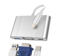 Adaptateur USB C vers USB 3.0 VGA Chargeur Jack Hub USB-C Dock Multiprise Stations d'accueil Secteur Port Compatible pour Samsung Huawei Xiaomi Apple iPhone15 Pro Max Plus iPad fr-069