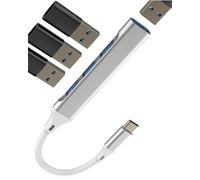 Adaptateur USB C vers USB (4 en 1) pour iPhone 16 15 Pro pour Apple OTG 3.0 Dongle Macbook Ordinateur Portable Multiport Thunderbolt Extension Station d'accueil pour iPad PC Convertisseur Accessoires