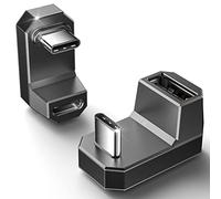 Adaptateur USB C vers USB à 180° Lot de 2, JSAUX Angle 180 Degrés Type C Mâle vers USB C Femelle USB 4.0/PD 100W et Type C Mâle vers USB A Femelle, pour Steam Deck/ROG Ally/Tablette