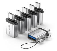 Adaptateur USB C vers USB Adaptateur USB C vers USB Adaptateur USB C mâle vers USB 3.0 femelle convertisseur compatible avec les ordinateurs portables, et autres appareils de USB C(Pack de 6,argent)