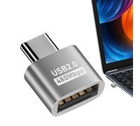 Adaptateur USB C vers USB C femelle vers USB C mâle | Adaptateur rapide du carnet de vitesse de transfert en métal en alliage de zinc pour téléphone et tablette élégants