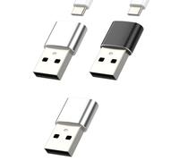 Adaptateur USB C vers USB Chargeur Rapide(Lot de 3) Accessoire Prise USBC Cable USB A Secteur Adapter Compatible pour Samsung Huawei Xiaomi Redmi Iphone Apple Embout Charge Cordon Convertisseur