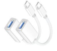 Adaptateur USB C vers USB,[Lot de 2] Adaptateur OTG Câble USB C,TypeC vers USB 3.0 Adaptateur Compatible avec iPhone 16 Pro Max/15 Pro Max,iPad Pro,MacBook Pro/Air,Galaxy S24/S23/S22 Ultra,Huawei P70