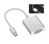 Adaptateur USB-C vers VGA Haute Définition, Conversion de Thund er bolt 3 en VGA, Connecteur Type-C Mâle vers VGA Femelle pour Connexion d'Ordinateurs Portables et Tablettes à Écrans et Projecteurs