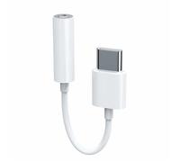 WE Connect Adaptateur USB‑C vers jack 3,5 mm mâle/femelle – Blanc