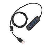 Adaptateur USB Casque 3.5mm, Contrôle Volume Réglable pour Centre d'Appels | Installation plug-and-play automatique, boutons sourdine et volume intégrés, boîtier ABS compact nomade