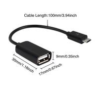 Adaptateur USB,Convertisseur Micro Usb mâle vers Usb femelle,adaptateur Otg,câble de transfert de données,a- Black[D3015]