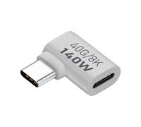 Adaptateur USB coudé à 90 degrés PD 140 W 40 Gbit/s pour de données - Adaptateur de Charge Rapide Vertical 8K à 60 Hz Femelle - Adaptateur d'extension USB de Type C pour tablettes
