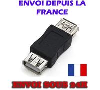 Adaptateur USB - DAX - Raccord USB femelle/femelle - USB 2.0 - Noir - Relie deux câbles USB