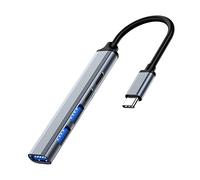 Adaptateur USB de type C 5 en 1 en alliage d'aluminium portable 1 x 3.0 + 2 x 2.0 ports USB PD de type C pour rallonge de téléphone portable