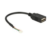 DeLock Câble embase USB 2.0 4 broches 1,25 mm femelle 15 cm Noir 84834