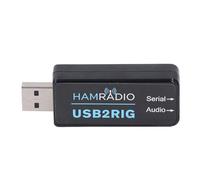 Adaptateur USB Double Prise Jack 3.5 mm Compact, Carte Son Externe avec Contrôle PTT Mute Gain, Adaptateur Microphone USB pour Équipement Radio Modes FT8 JT65 Communication
