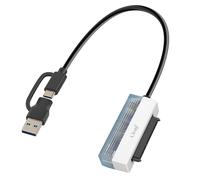 Adaptateur USB et USB C vers SATA 2,5'' Transfert Données 5 Gbit/s LinQ Noir