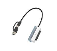 Adaptateur USB et USB C vers SATA 2,5'' Transfert Données 5 Gbit/s Noir