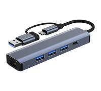 Adaptateur USB Ethernet,Adaptateur Ethernet USB C | Adaptateur de câble Ethernet à ports multiples Adaptateur Ethernet pour ordinateur portable - Adaptateur Internet Portable RJ45, USB Gigabit Etherne