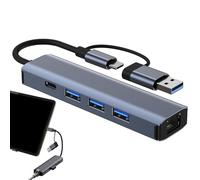 Adaptateur USB Ethernet, adaptateur réseau USB multifonctionnel pour ordinateur portable | Hub USB polyvalent avec adaptateur Internet Ethernet RJ45 pour les voyages d'entreprise, les voyages